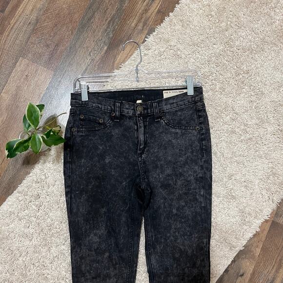 Rag & Bone 27 Vintage-Inspired Rosebowl Black Acid Wash Legging Skinny Jeans - Picture 3 of 10